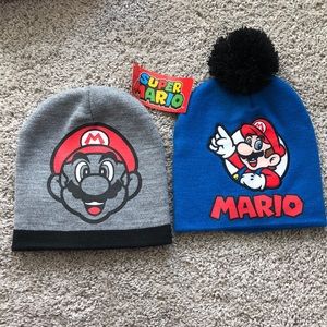 Nintendo Super Mario Pom Beanie Set 2 New hat